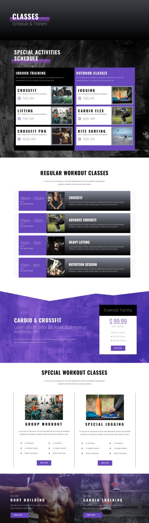 Personal Trainer - Schedule
