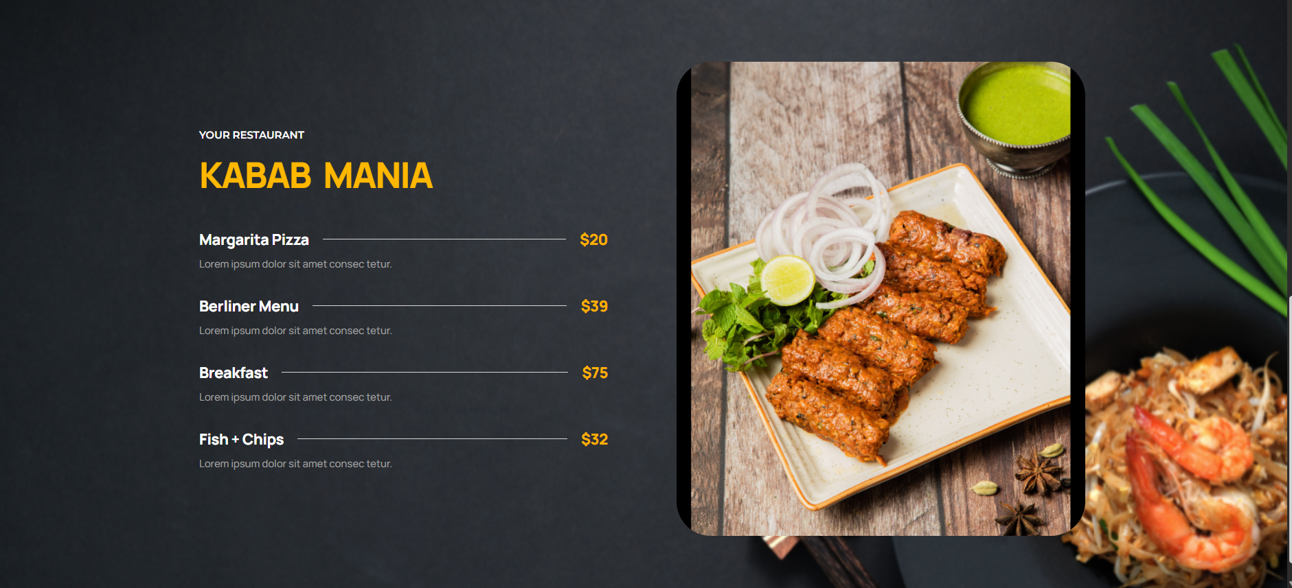 Pricing Menu 776