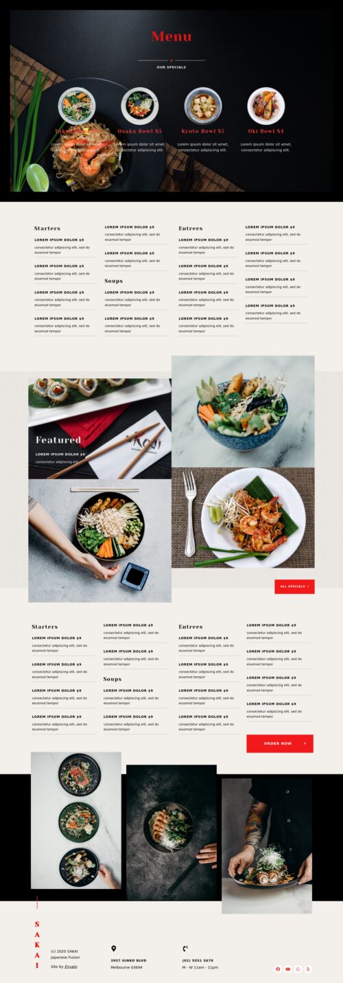 Sushi Restaurant - Menu 2