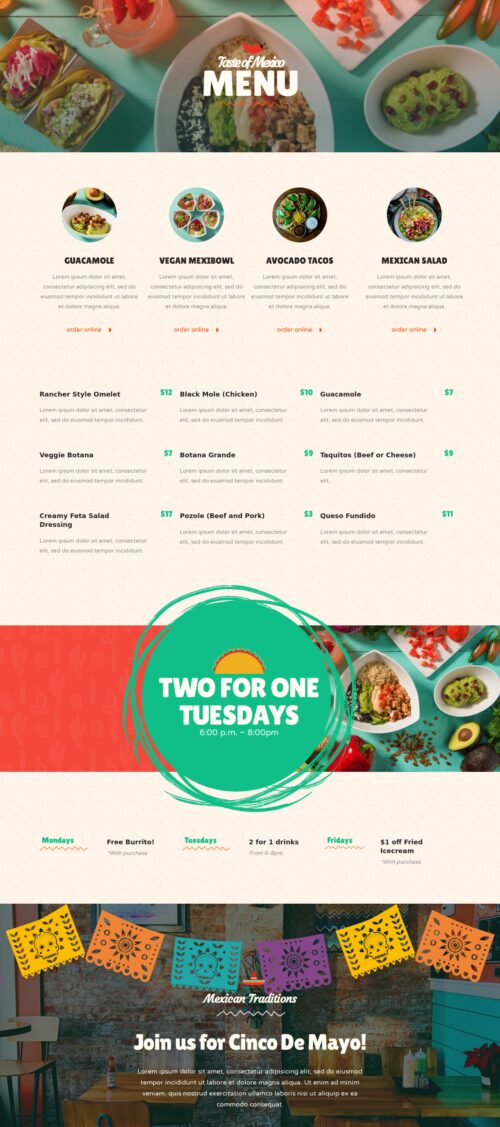 Mexican Restaurant - Menu 1