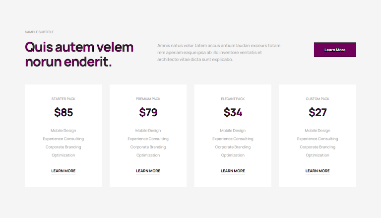 Pricing Table - c790