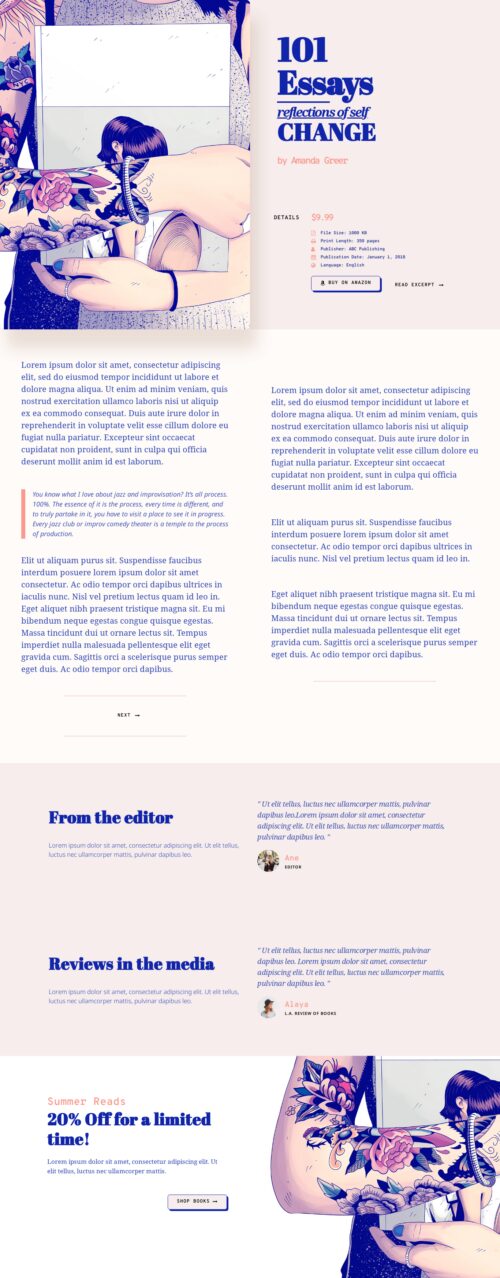 Elementor kit - Ebook Author - Book Detail 1
