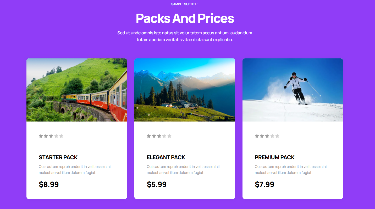 Pricing Table 1151