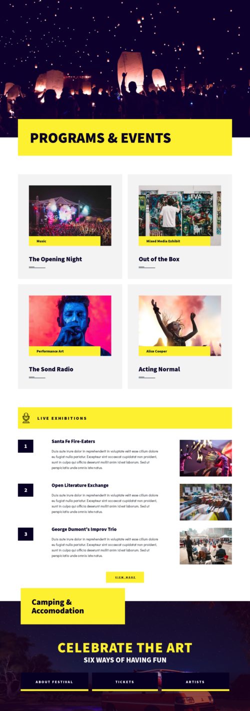 Arts Festival - Programs 1
