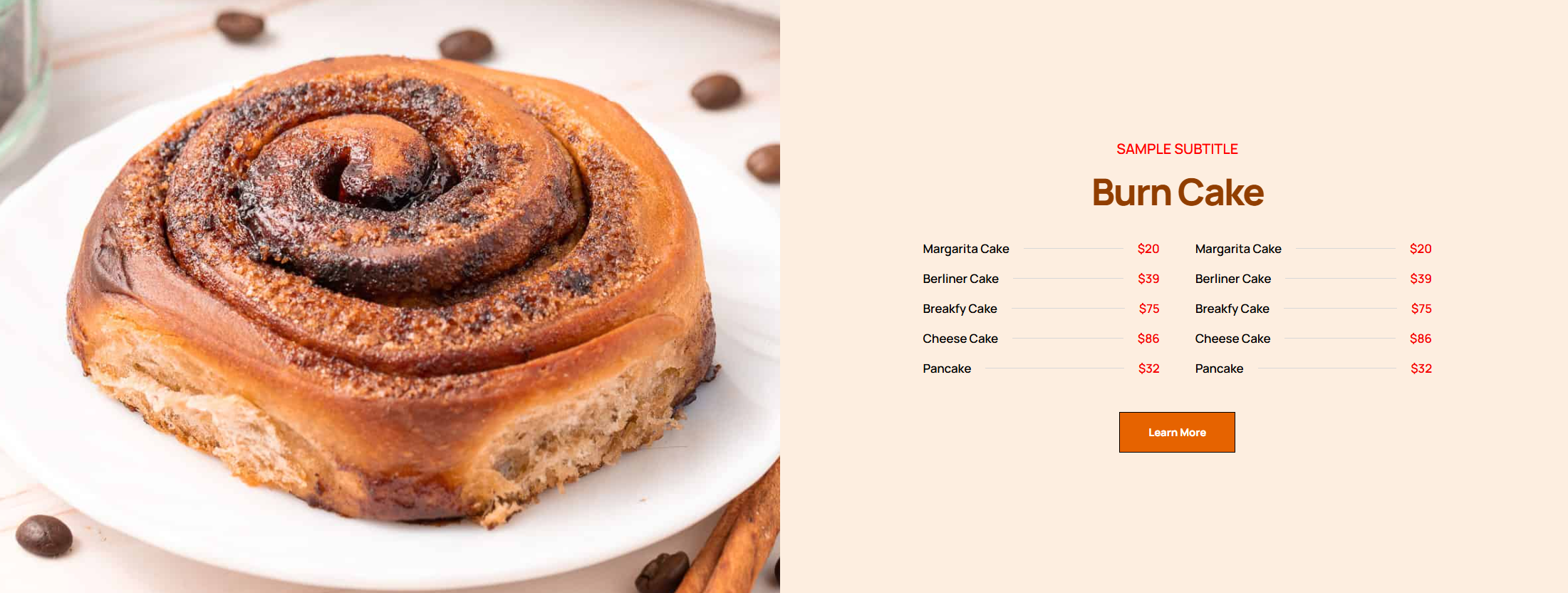 Pricing Menu 806