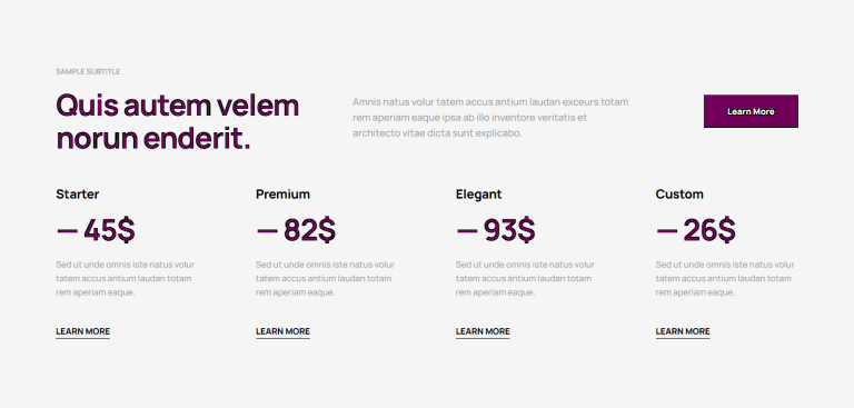 Pricing Table - c794