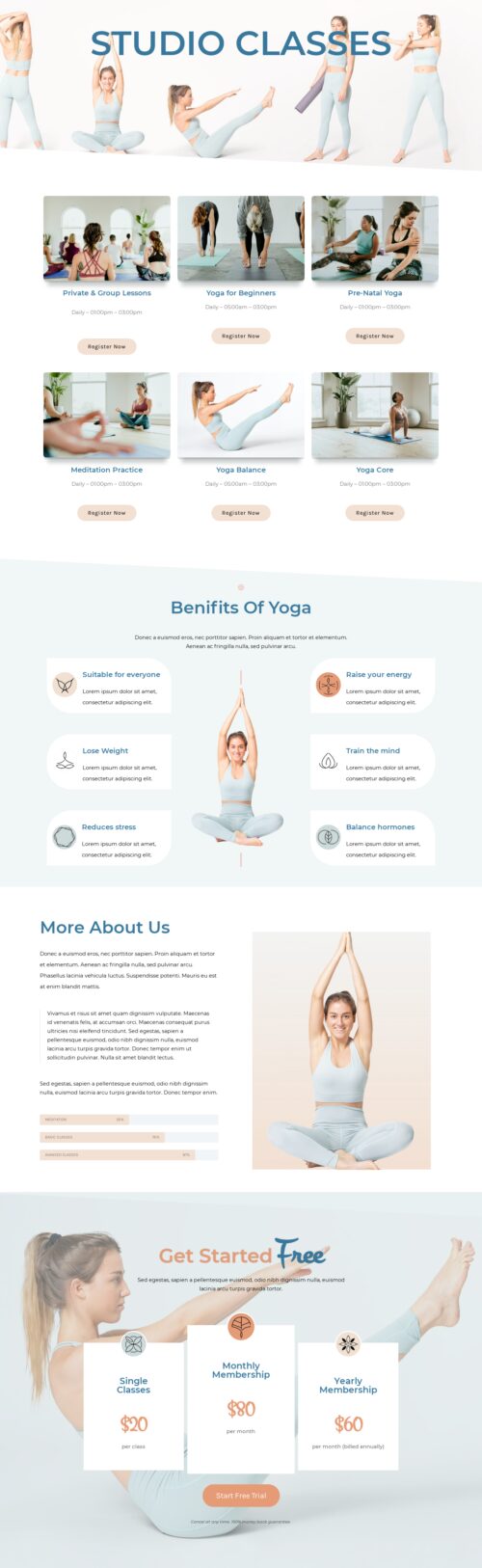 yoga studio- Calender