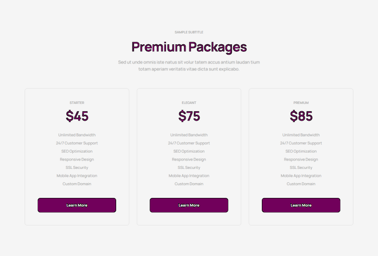 Pricing Table - c1871