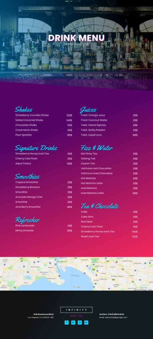 Nightclub - Menu 1
