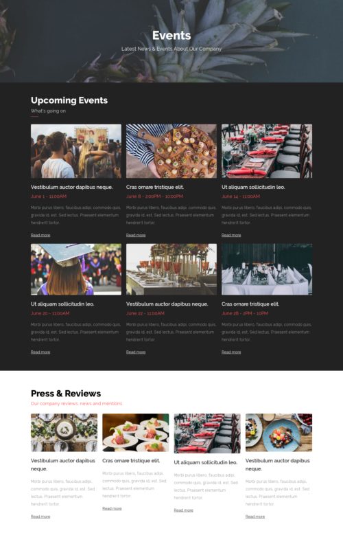 Catering Business - Events