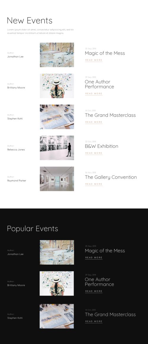 Art Gallery - Events