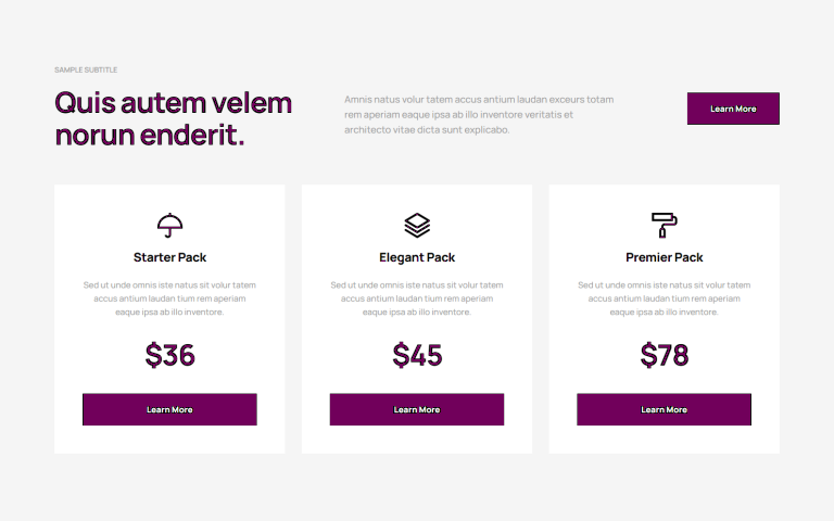 Pricing Table - c768