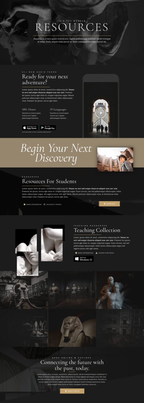 Elementor kit - Museum - Resources