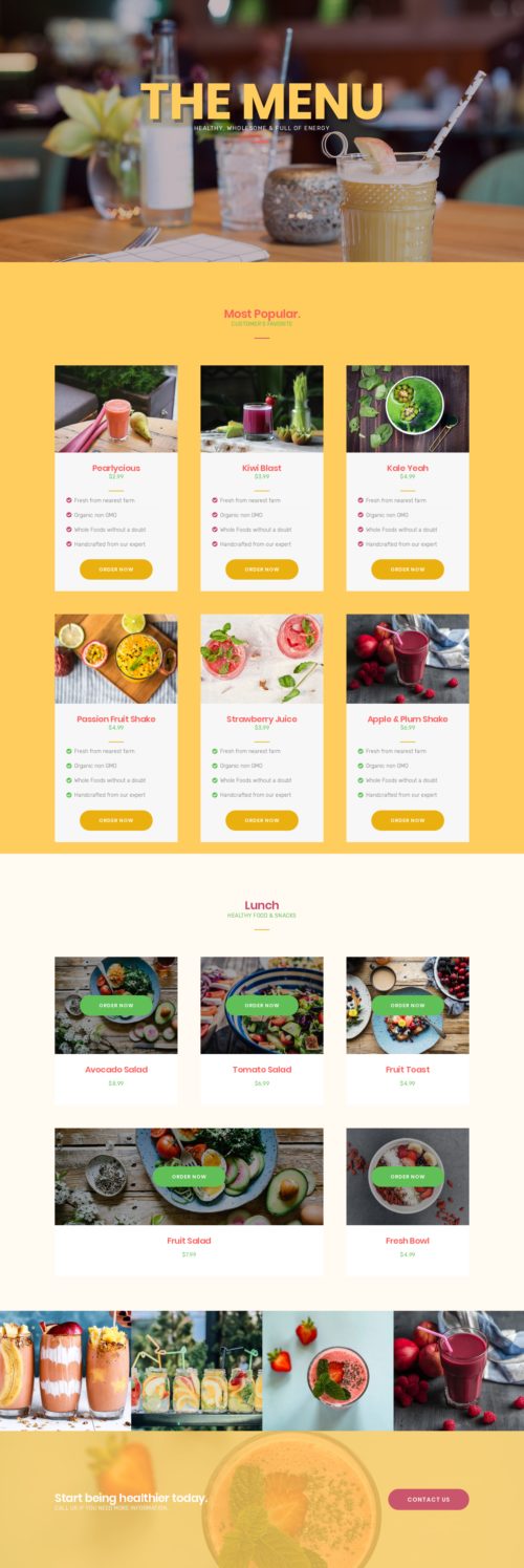 Juice Bar - Menu 4