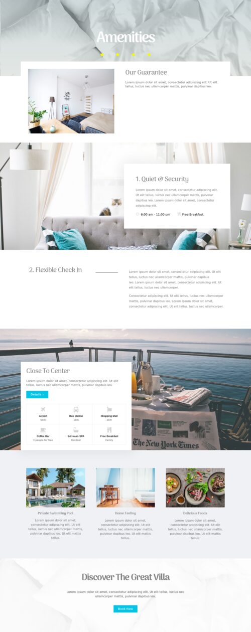Holiday Rental Amenities 