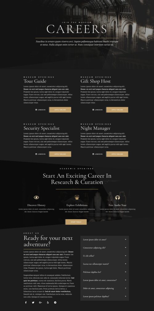 Elementor kit - Museum - Careers