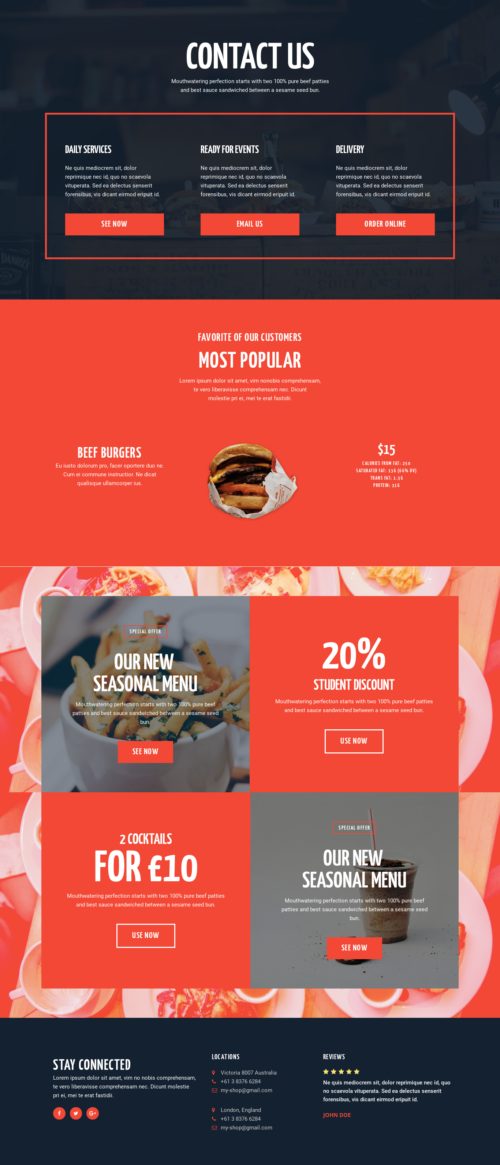 American Diner Restaurant - Contact