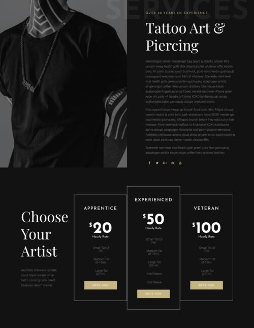 Elementor kit - Tattoo Studio - Services2