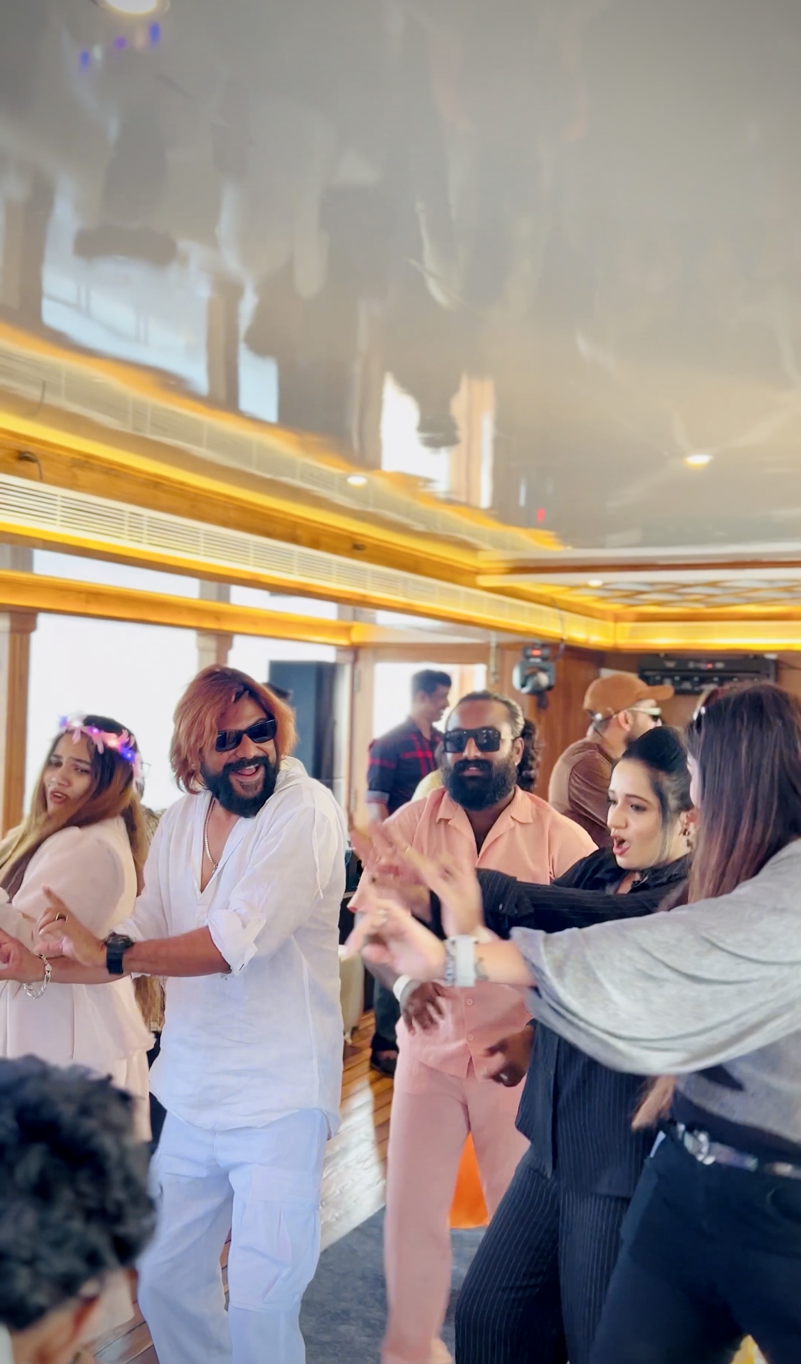 Joyful wedding ceremony aboard Minar Cruise with panoramic Arabian Sea views