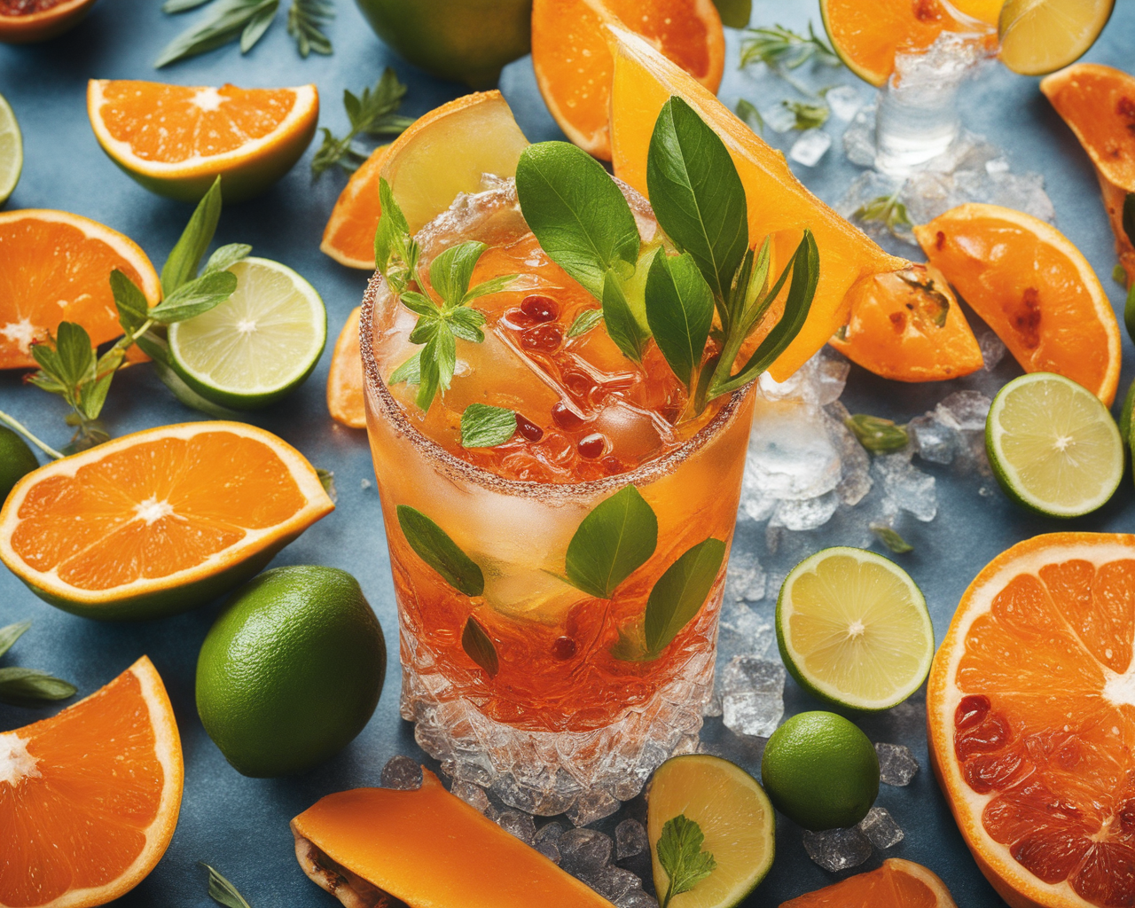 Tamarind cocktail with citrus and mint