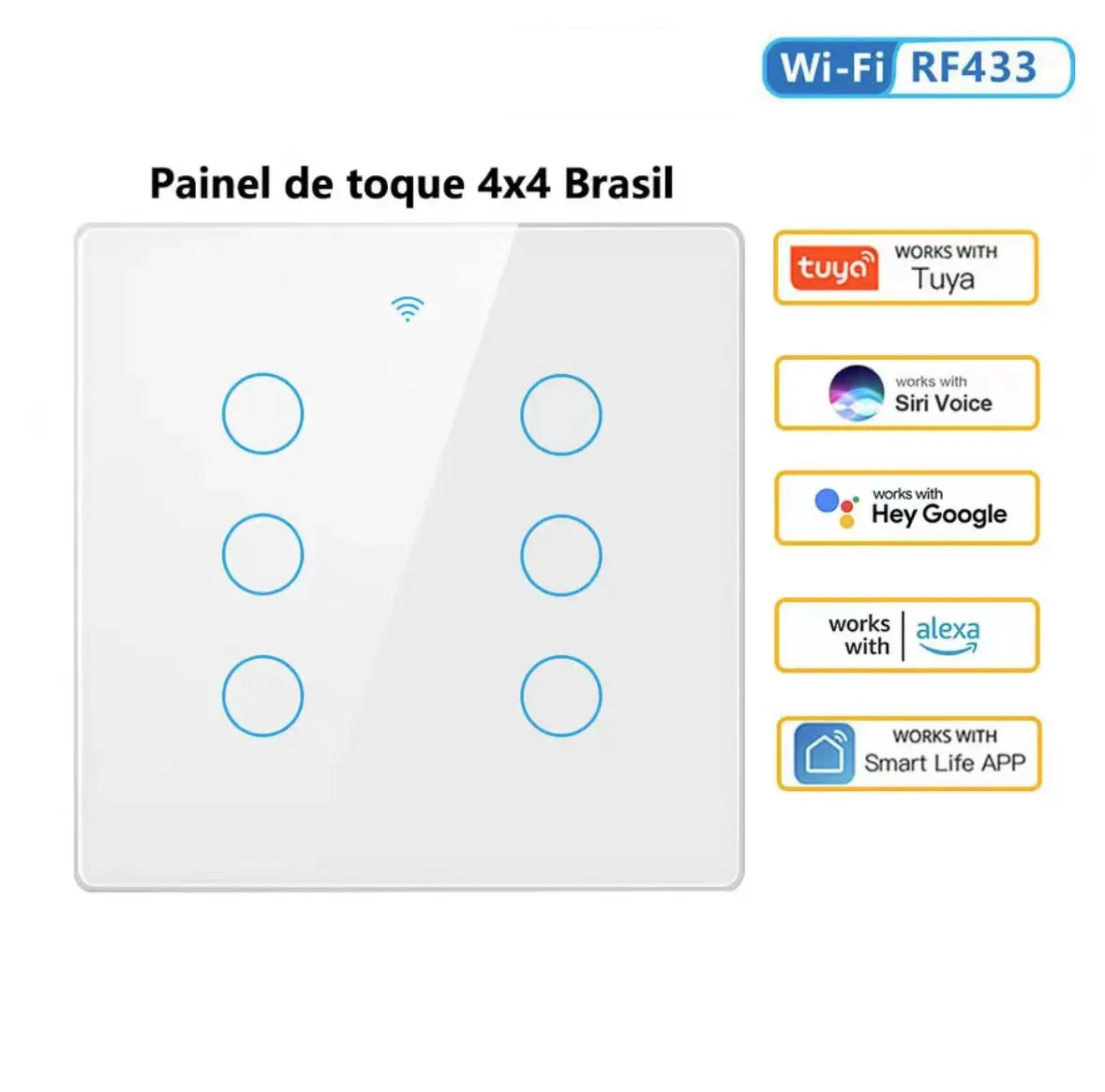 Smart Home Products & Devices Electrical Accessories Standard 4/6/8 Gang WIFI Smart Life Tuya Smart Wifi Touch Light Switch thumbnail 3