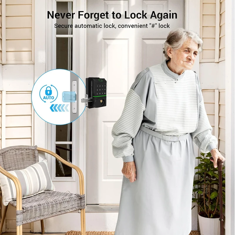 American Standard Deadbolt Smart Door Lock Fingerprint Digital TTlock Smart Locks For Front Door thumbnail 3