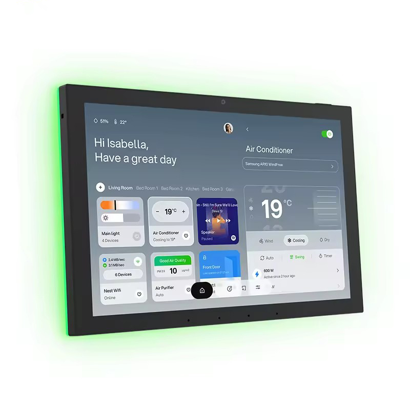 Tuya Smart Home Products Zigbee 3.0 Switch Curved Glass Mirror Rose Gold Touch Sensing Intelligent Light Controller