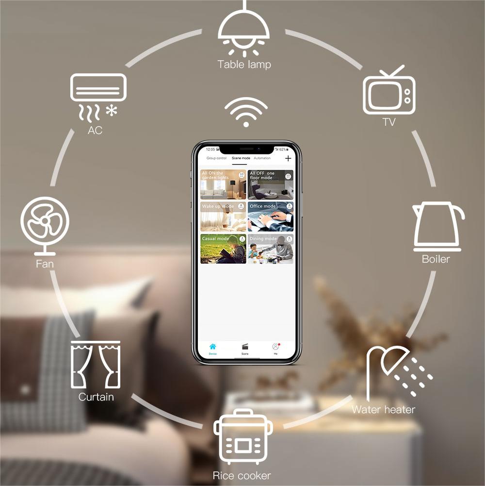 Manufacturers Tuya 3ch WIFI Smart Home Life Controller Alexa 2way Wall Touch Switch 2ch Glass Panel Smart Light Switches thumbnail 3