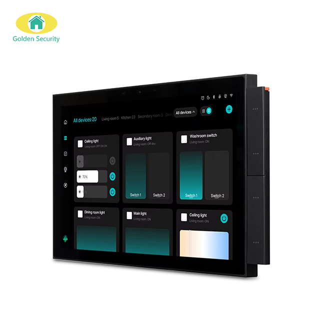 "2025 10.1"" Tuya Smart Home Automation In-Wall Mount Central Control Switch Panel with Zigbee Hub Gateway Built-in Alexa Voice"