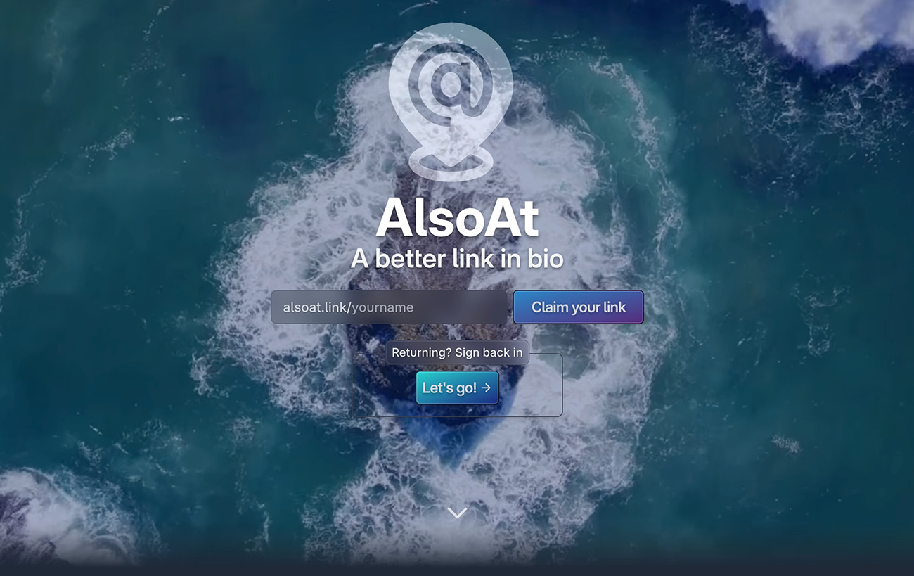 Screenshot of AlsoAt - Social Media Profile Aggregator