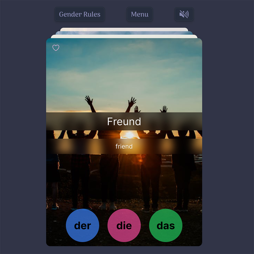 Screenshot of German Genders App