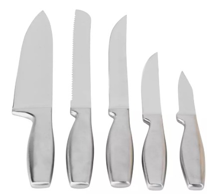 Argos Home 5 Piece Stainless Steel Knife Block Set view 4
