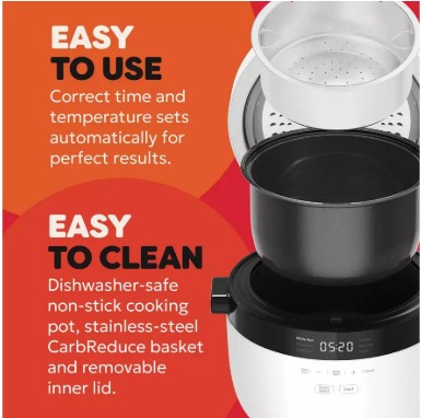 Instant Pot 2.8L Rice Cooker and Steamer - White view 2