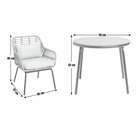 Habitat Global 2 Seater Garden Bistro- Beige view 6