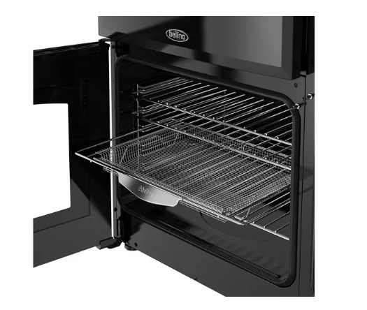 BELLING Farmhouse 90DF Dual Fuel Range Cooker - Black & Chrome view 4