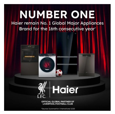 Haier 3D 60 Series 7 HTW7620DNGB Wifi Connected 205cm Total No Frost Fridge Freezer - Obsidian Black Glass - D Rated view 2