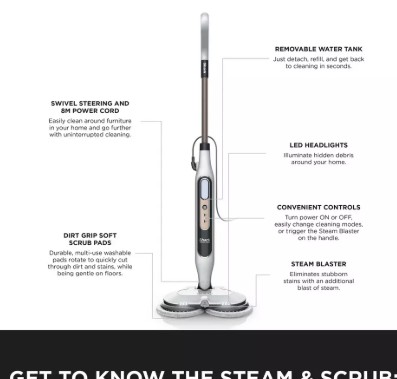 Shark Steam & Scrub Automatic Corded Steam Mop view 8