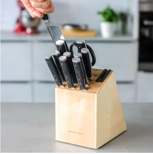 KitchenAid Gourmet 11 Piece Knife Set with Sharpener & Birchwood Block view 4