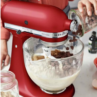 KitchenAid 5KSM125BER Artisan 4.8L Tilt-Head Stand Mixer-Red view 3