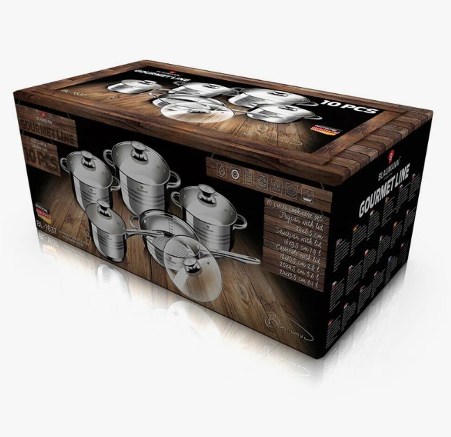 10 - Piece Non-Stick Stainless Steel Cookware Set By Blaumann view 4