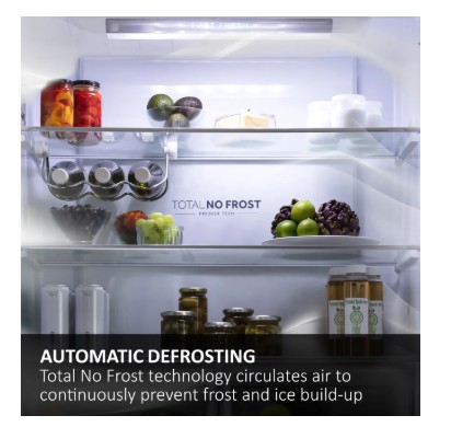 Haier 3D 60 Series 7 HTW7620DNGB Wifi Connected 205cm Total No Frost Fridge Freezer - Obsidian Black Glass - D Rated view 8
