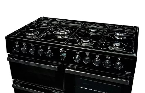 FLAVEL Milano 100 MLN10FRK Dual Fuel Range Cooker - Black & Chrome view 6