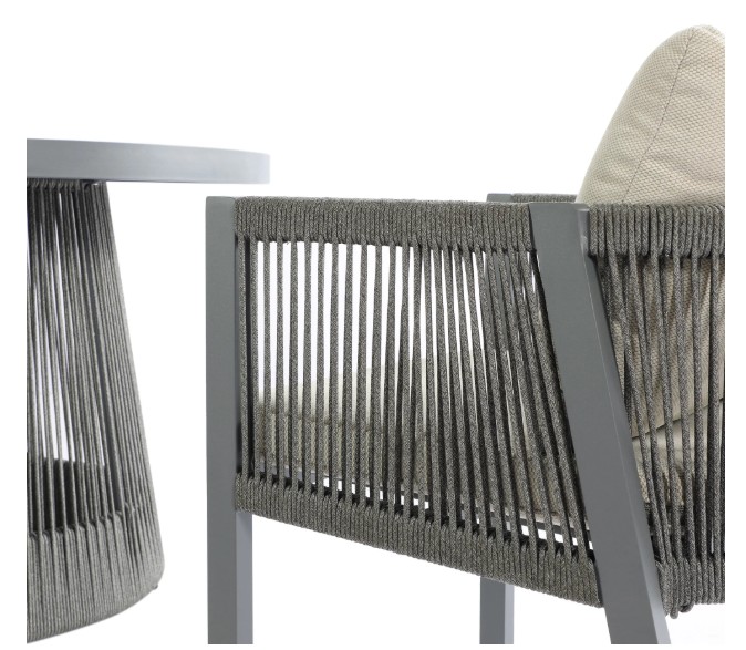 Pedra Rope and Aluminium Outdoor 6-Seater Round Dining Set view 14