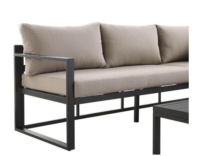 Albany Aluminium Corner Sofa Set with Reclining Back and Coffee Table, Taupe view 10