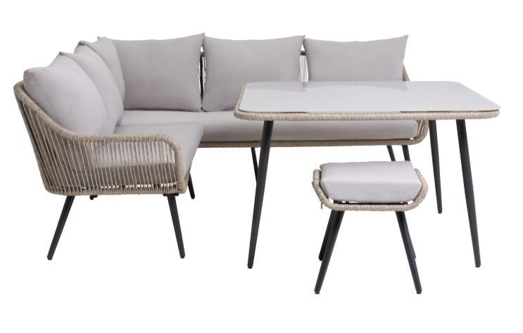 Habitat Malta 6 Seater Garden Corner Sofa Set - Natural view 2