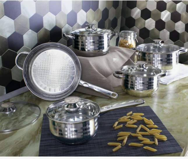 10 - Piece Non-Stick Stainless Steel Cookware Set By Blaumann view 2