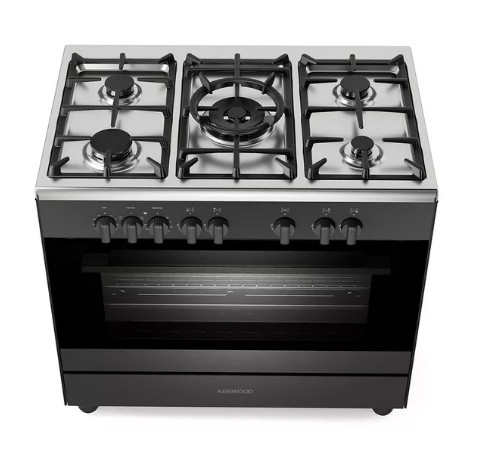 KENWOOD CK500DF 90 cm Dual Fuel Range Cooker – Matt Black & Chrome view 4