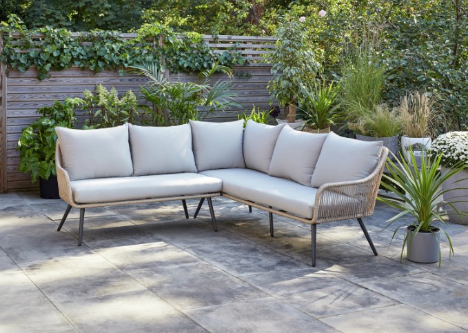 Habitat Malta 6 Seater Garden Corner Sofa Set - Natural view 7
