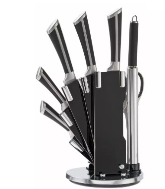 Argos Home 8 Piece Hollow Handle Knife Block Set - Black view 2