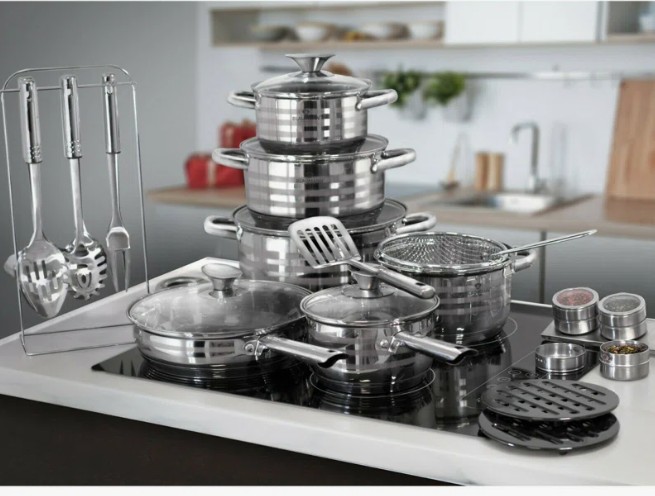 26 - Piece Non-Stick Stainless Steel Cookware Set By Blaumann view 3